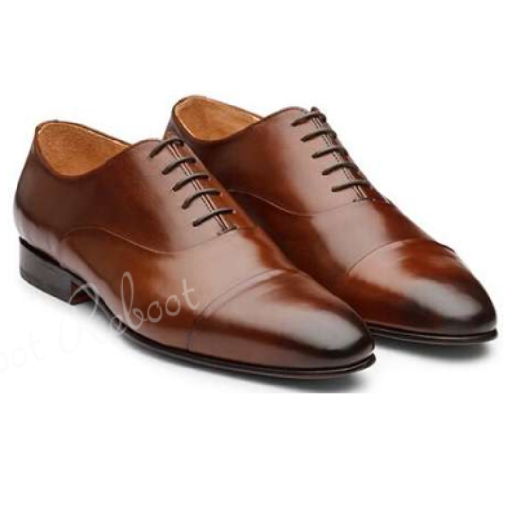 Leather  Captoe Oxfords Shoes